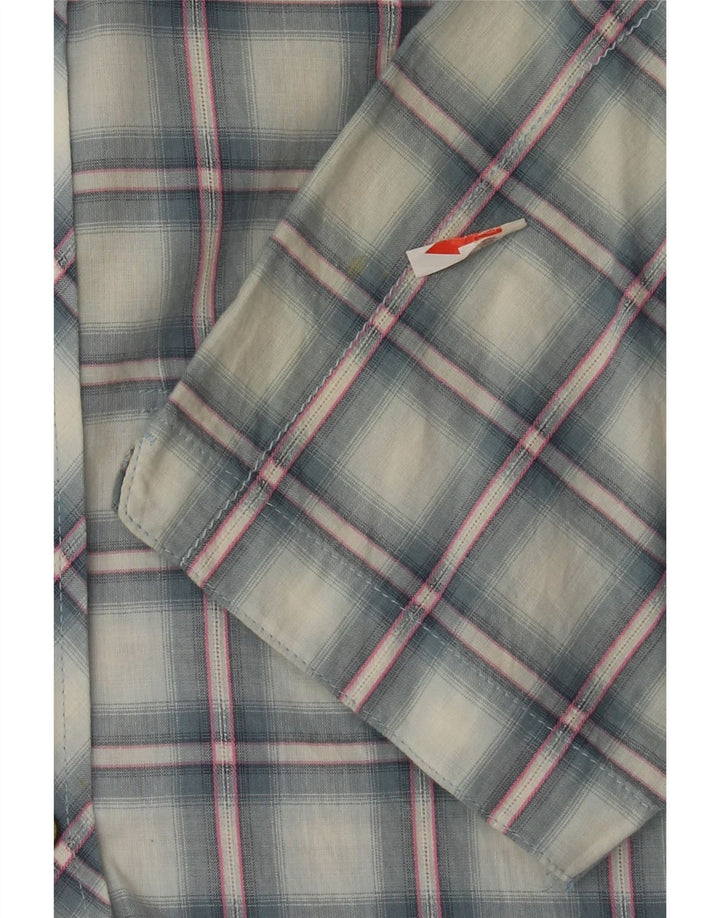 Levi's Chemise à Manches Courtes Homme Bleu Moyen Carreaux Coton