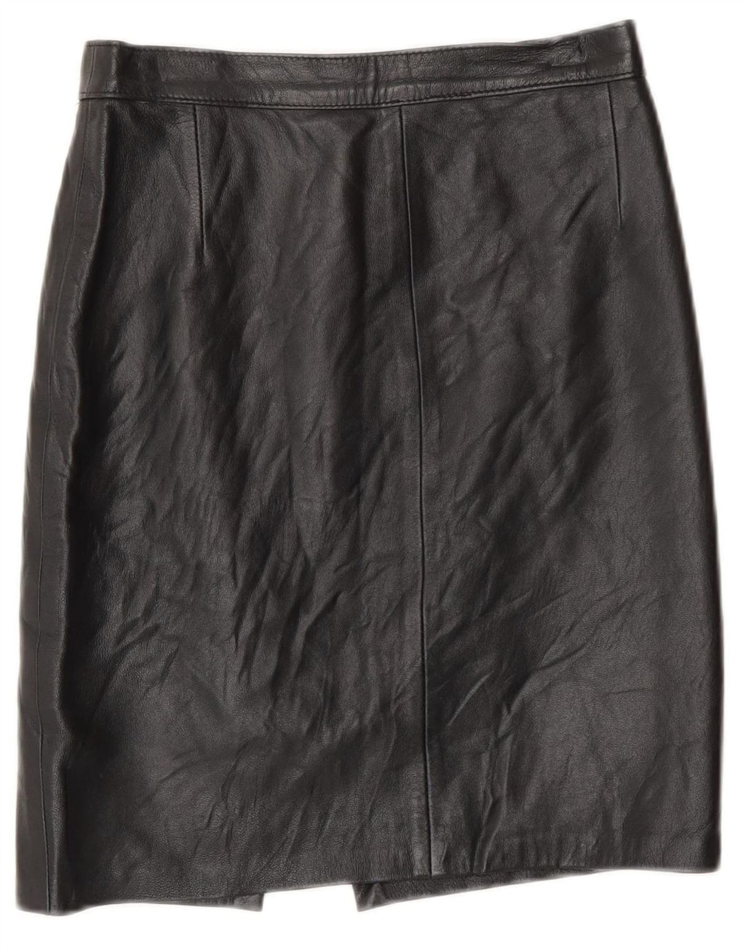 jupe en cuir femme vintage IT 42 Medium W26 Noir