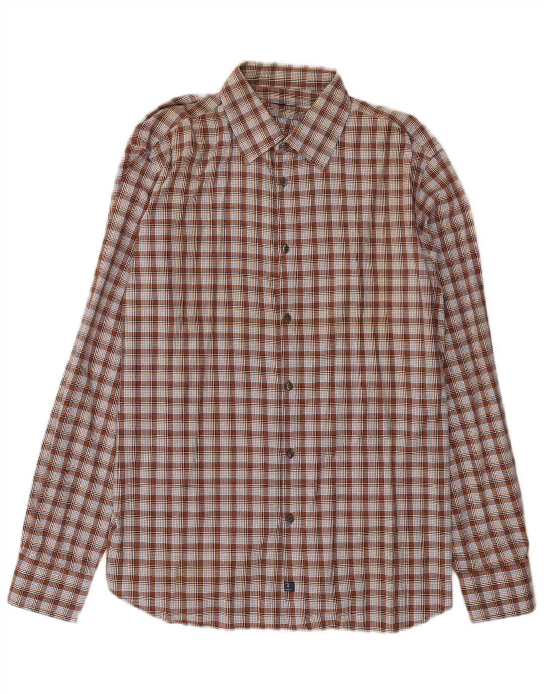 Trussardi Jeans Chemise Homme 2XL Marron Carreaux Coton