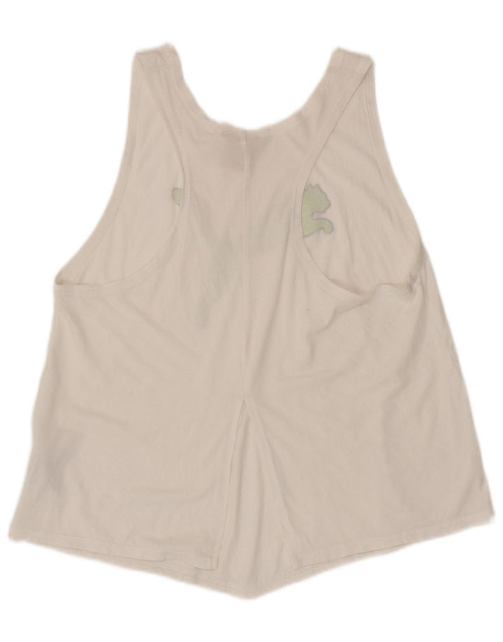 Puma Débardeur graphique pour femme UK 14 Large Blanc Polyester