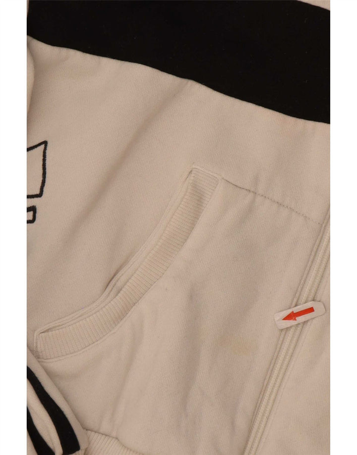 Adidas Pull à capuche zippé graphique pour femme IT 44 Blanc moyen Colourblock
