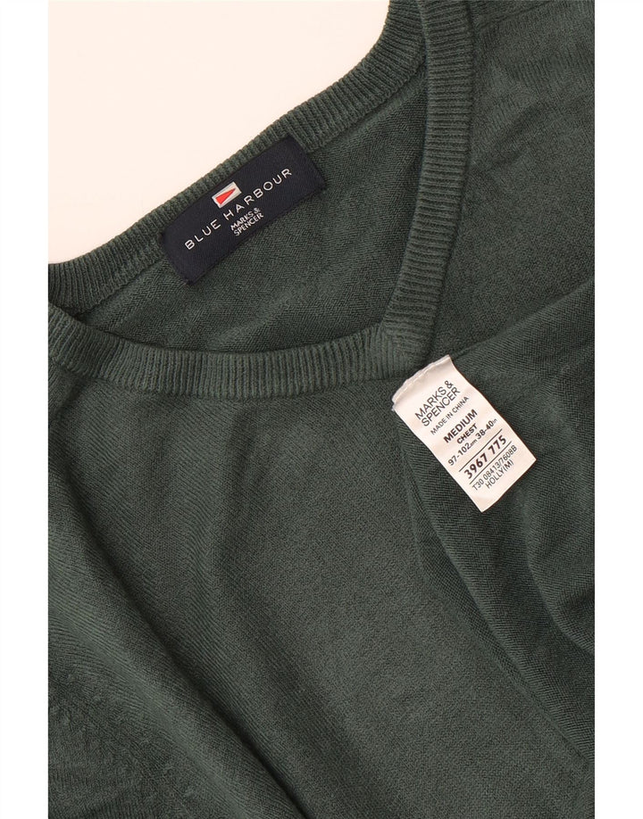 MARKS & SPENCER Pull col V pour homme UK 38/40 Vert moyen