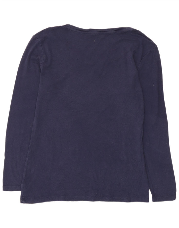 Gap Haut Femme Manches Longues UK 44 Large Bleu Marine Coton