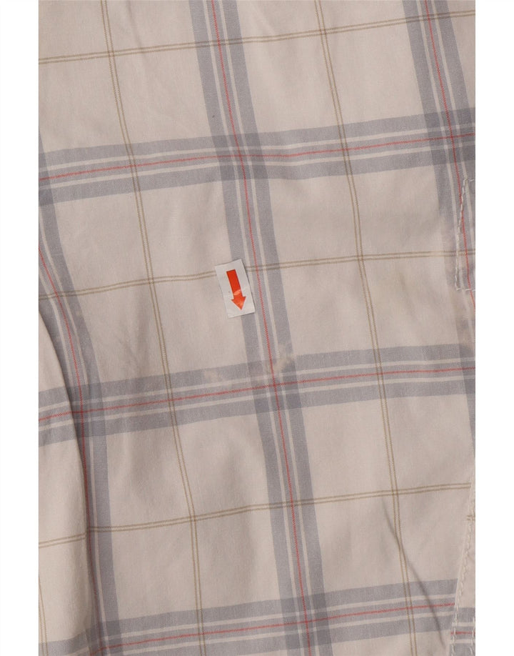 CALVIN KLEIN Short Cargo Homme W32 Coton à Carreaux Blanc Moyen