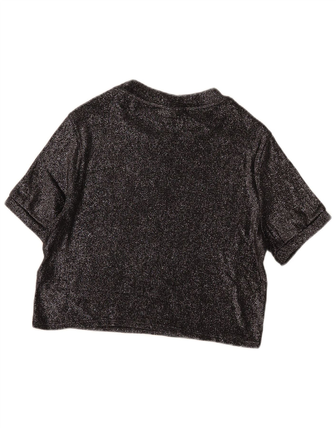 Topshop Chemisier court pour femme UK 44 Large Noir Viscose