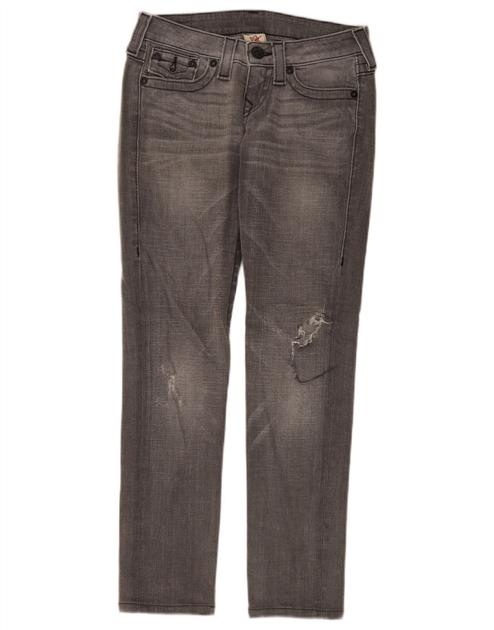 True Religion Jean slim effet vieilli W26 L29 en coton gris pour femme
