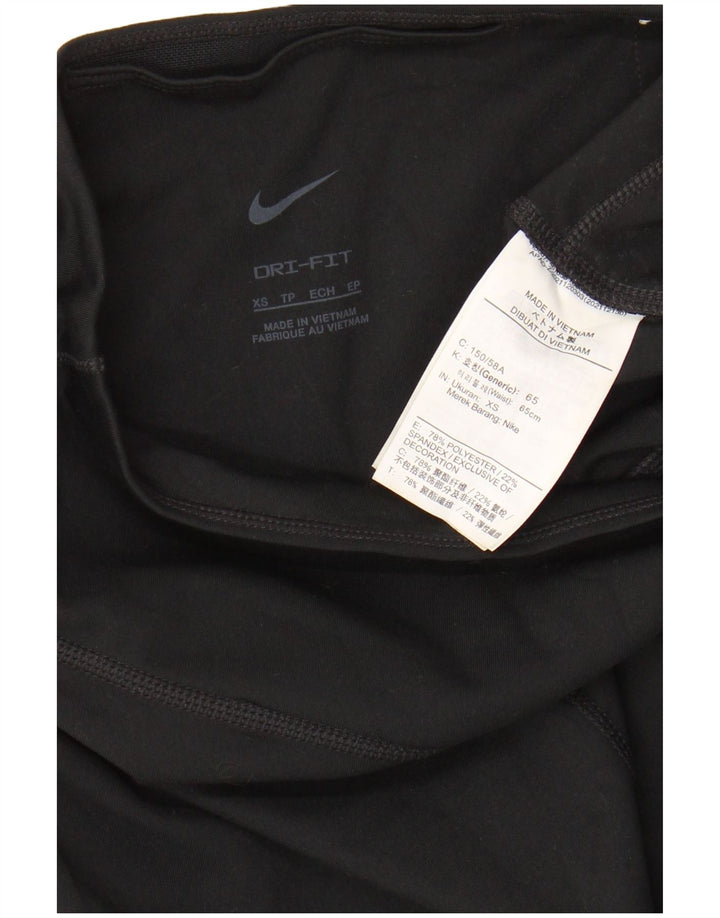 NIKE Leggings graphiques pour femmes UK 4 XS Noir Polyester