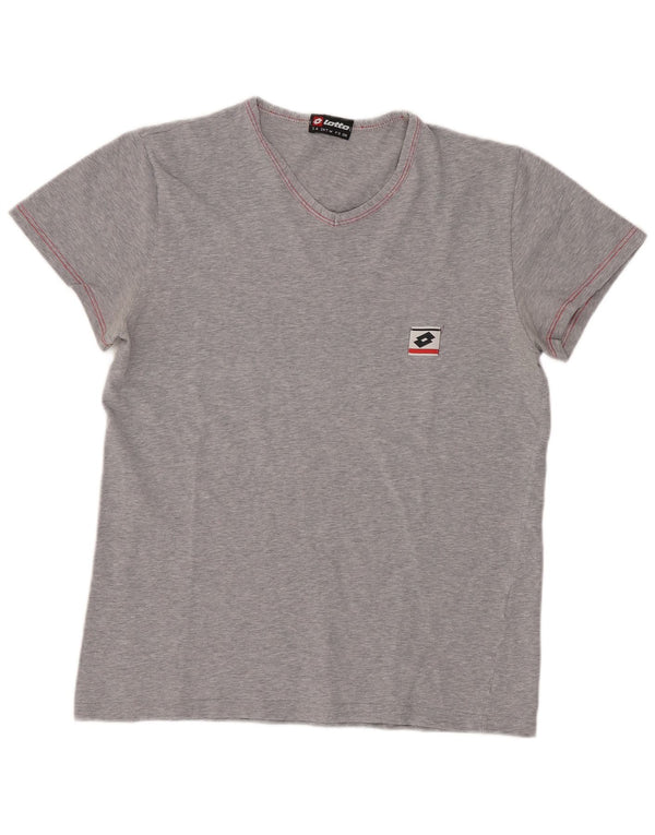 Lotto T-Shirt Femme Top UK 12 Gris Moyen Coton
