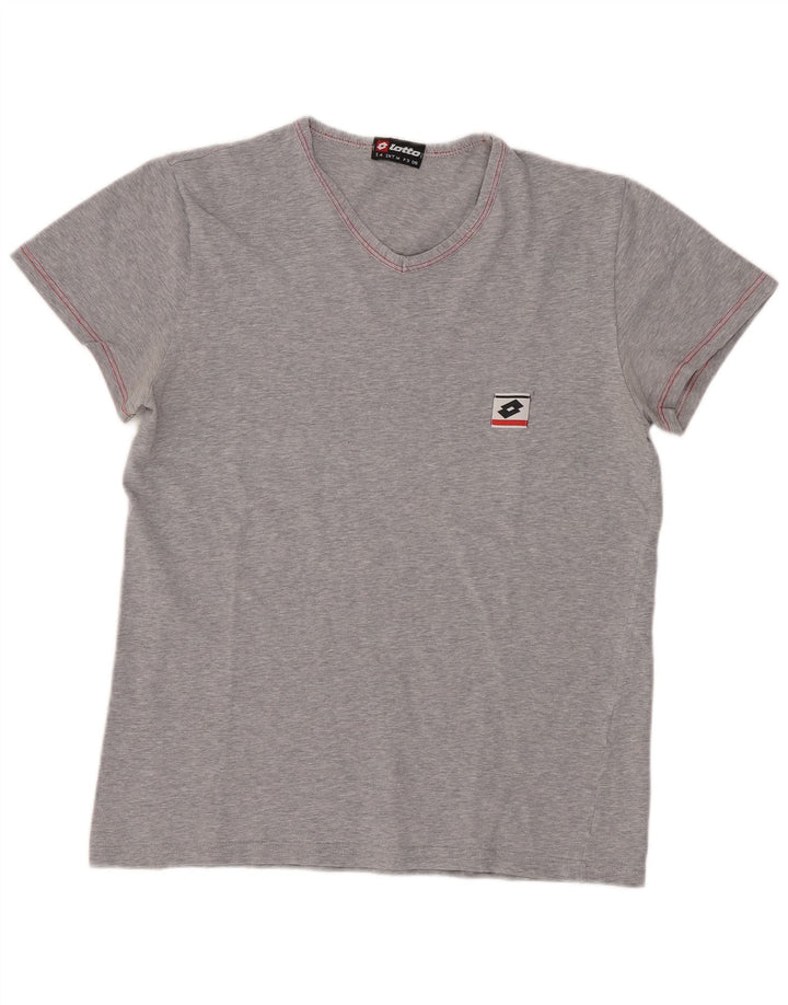 Lotto T-Shirt Femme Top UK 12 Gris Moyen Coton