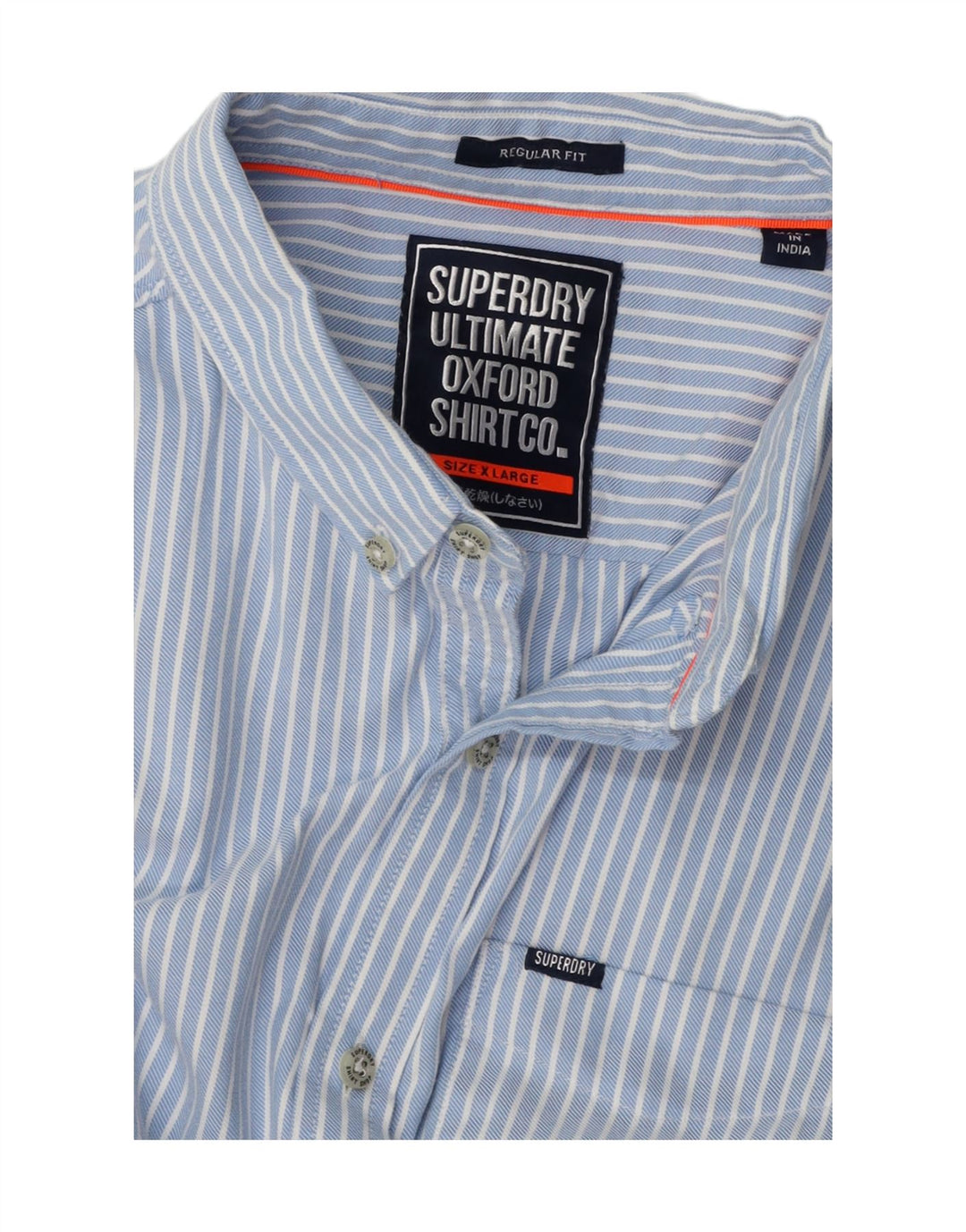SUPERDRY Chemise Regular Fit XL Bleu à fines rayures pour homme