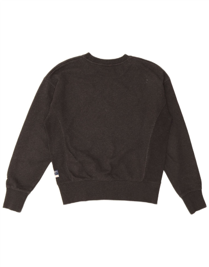 Superdry Sweat-shirt surdimensionné pour femme UK 10 Petit coton noir