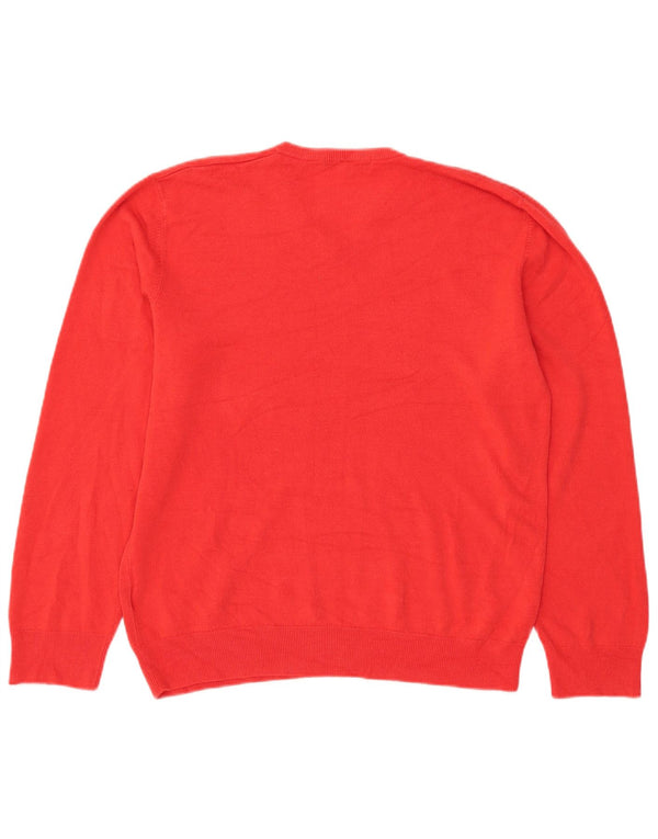Marks & Spencer Pull Col V Homme XL Rouge Acrylique