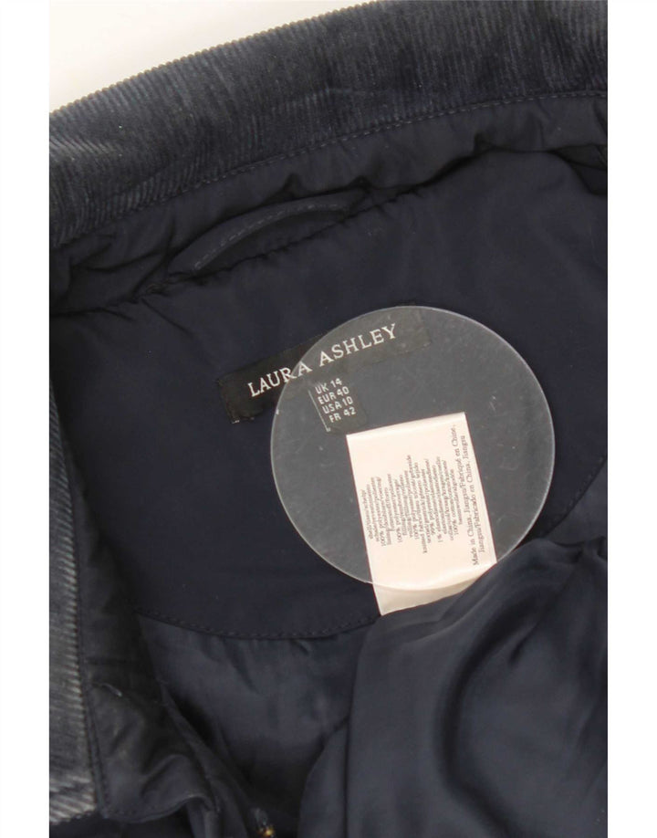 Laura Ashley Veste matelassée pour femme UK 14 Large Bleu Marine Polyester