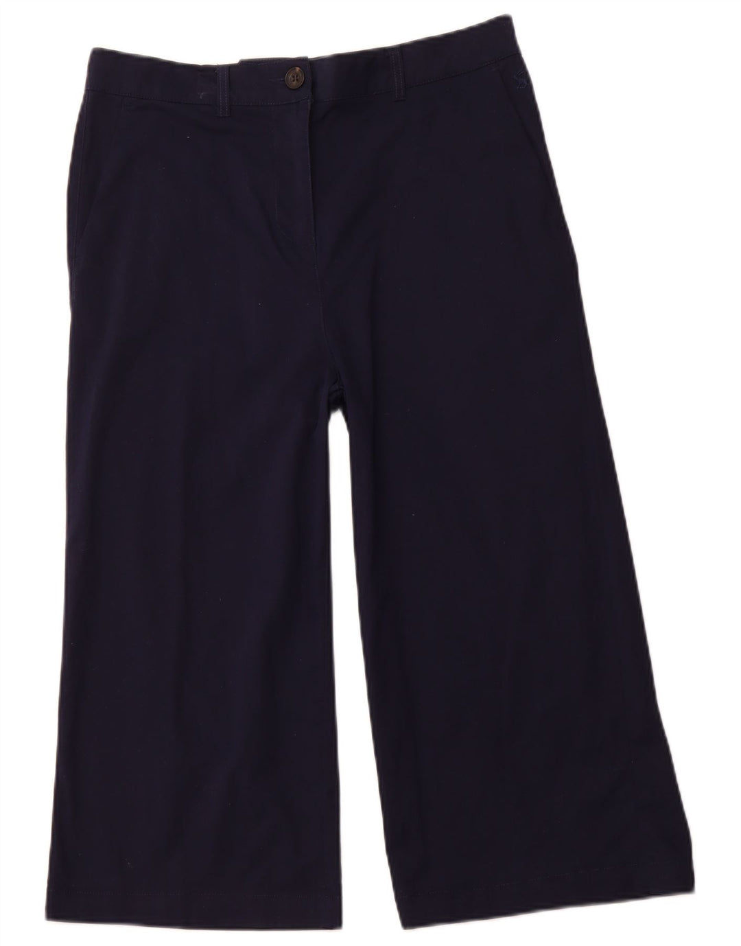 JOULES Pantalon Capri Taille Haute Femme UK 14 Large W32 L21 Bleu Marine