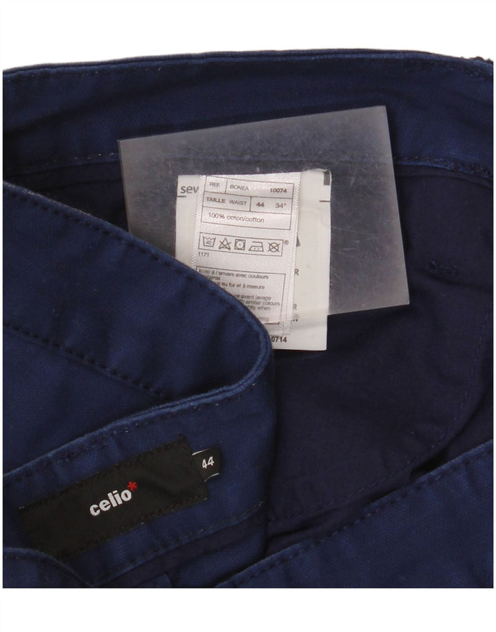 Celio Short Cargo Homme W34 Large Bleu Marine Coton
