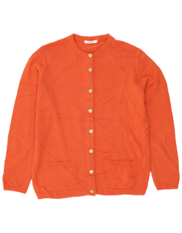 MARKS & SPENCER Pull Cardigan Femme UK 12 Acrylique Orange Moyen