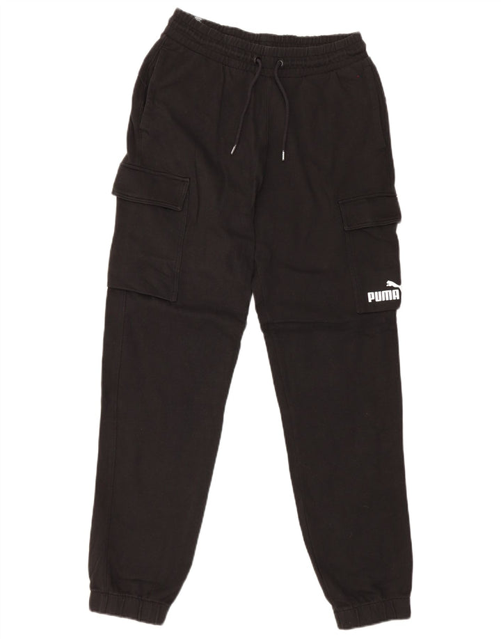 Puma Pantalon de survêtement cargo pour homme en coton noir Taille S