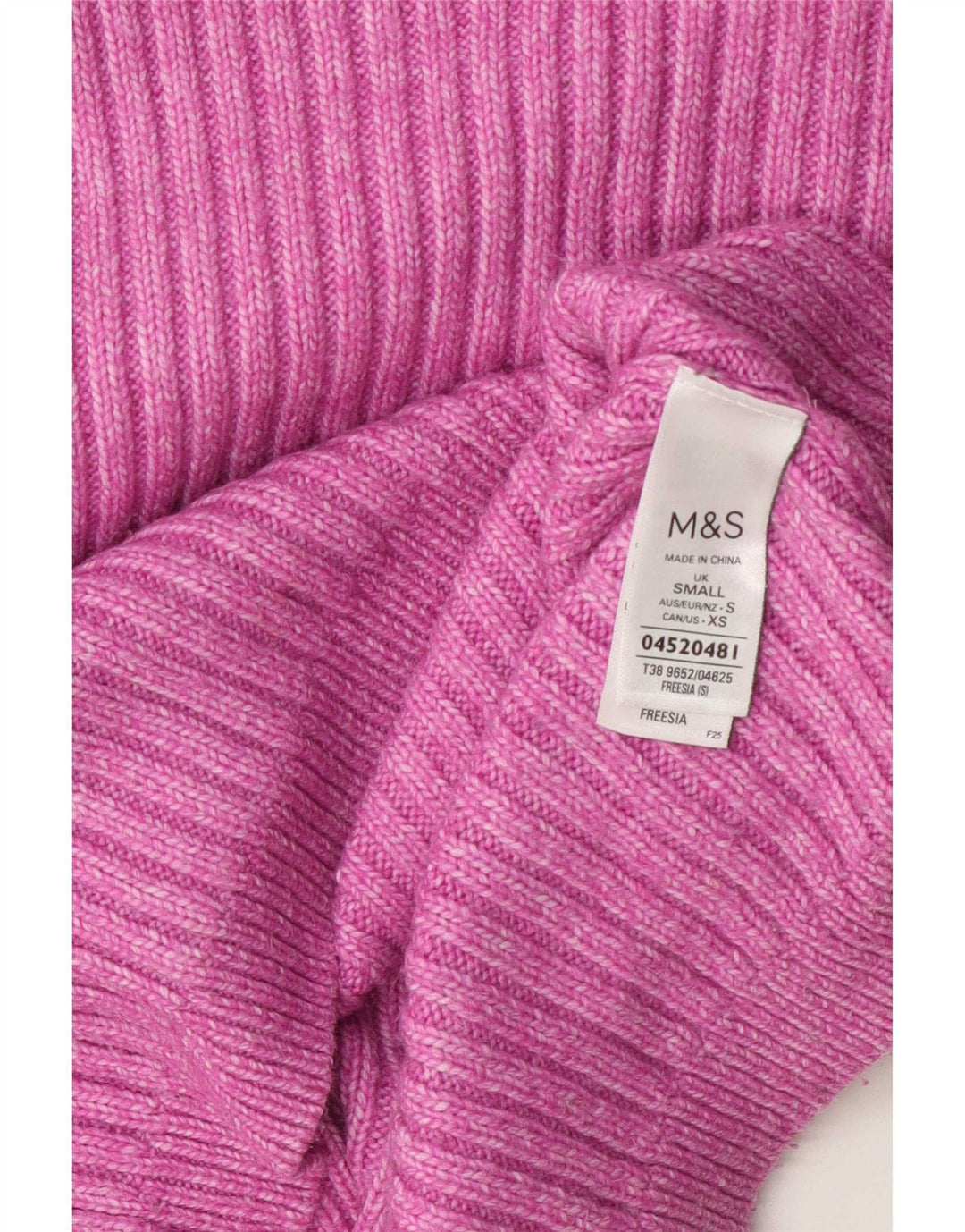 Marks & Spencer Pull à col rond pour femme UK 10 Petit Rose Polyester