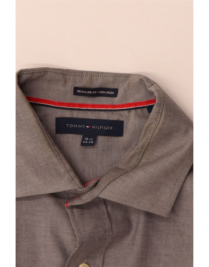 Tommy Hilfiger Chemise coupe régulière pour homme Taille 15 1/2 Coton gris moyen