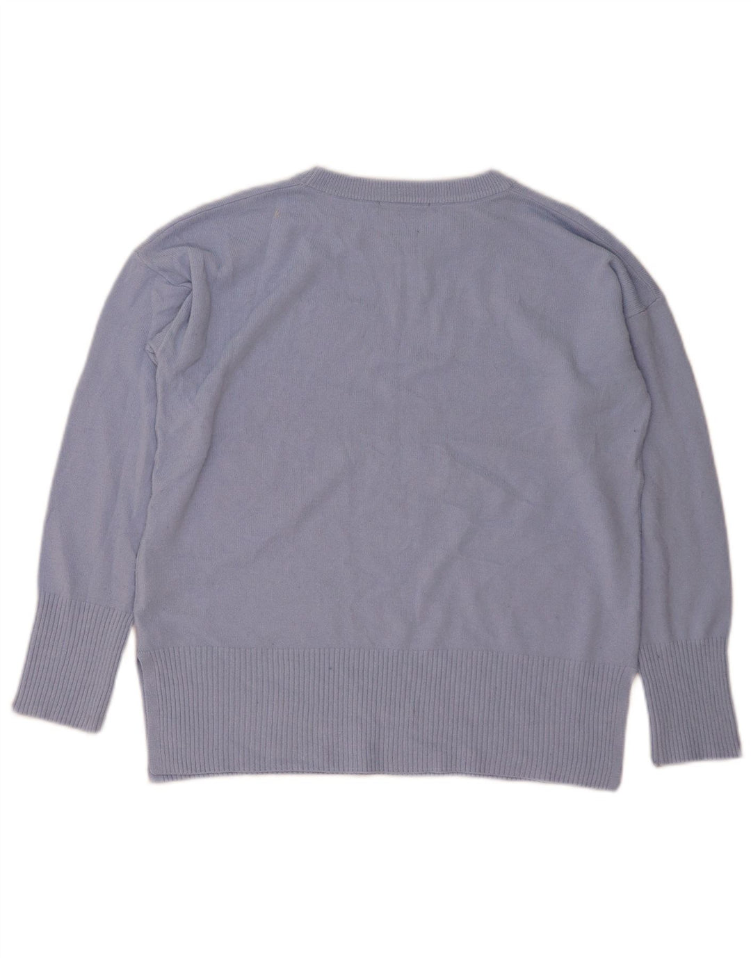Oasis Pull à col rond pour femme Motif abstrait Bleu moyen UK 14