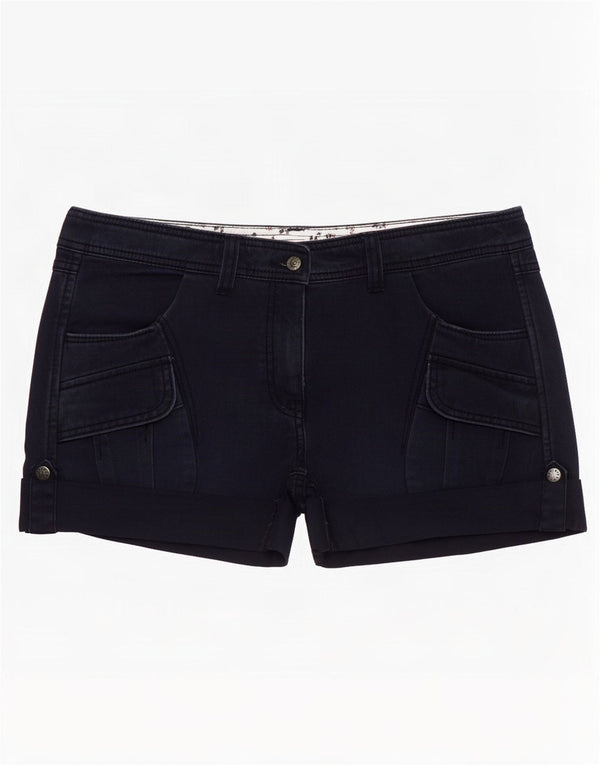 Fat Face Womens Low Waist Casual Shorts UK 12 Medium W32 Navy Blue Cotton