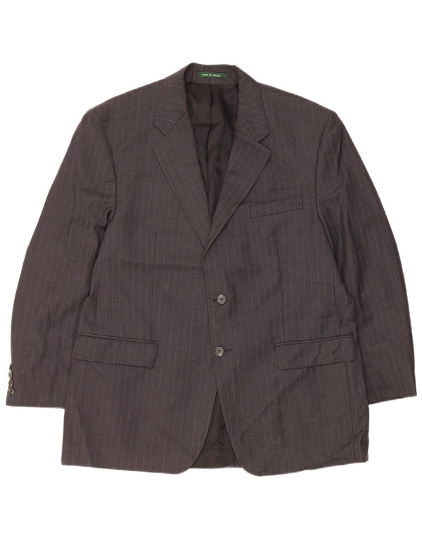 Ralph Lauren Veste blazer à 2 boutons pour homme UK 44 XL en laine à fines rayures grises