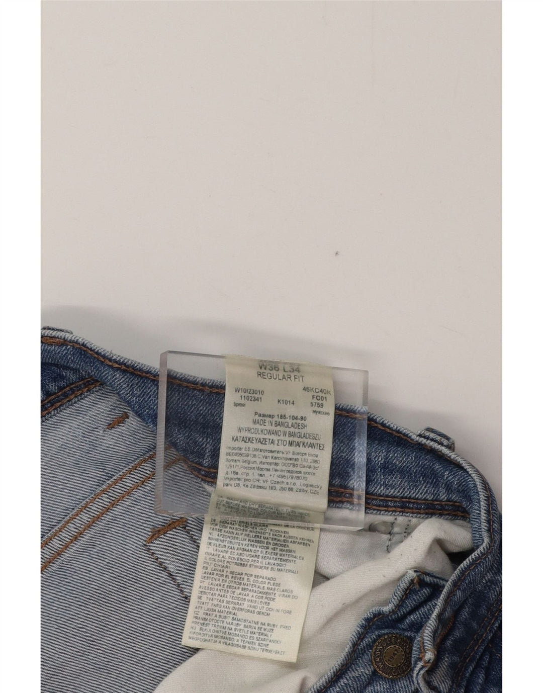 WRANGLER Jean droit homme W36 L34 bleu coton