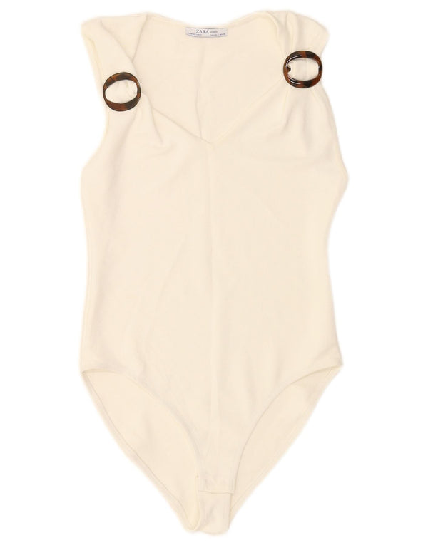 Zara Body sans manches pour femme UK 8 Small Blanc