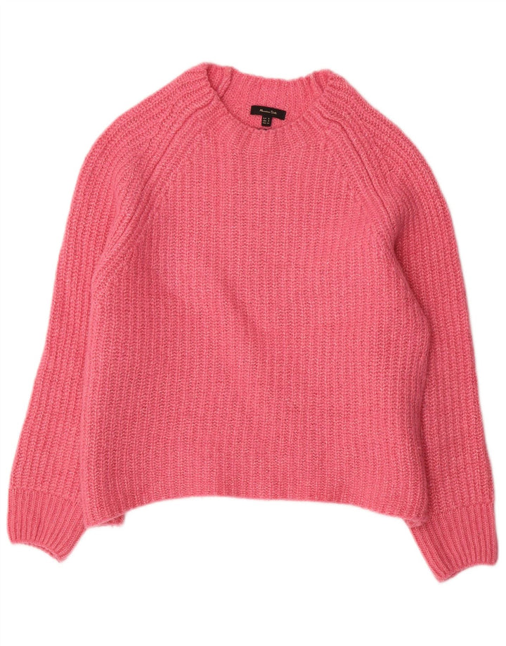 Massimo Dutti Pull surdimensionné à col bateau pour femme UK 10 Petit Rose