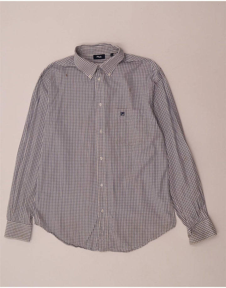 Fila Chemise Homme Bleu Moyen Carreaux Coton