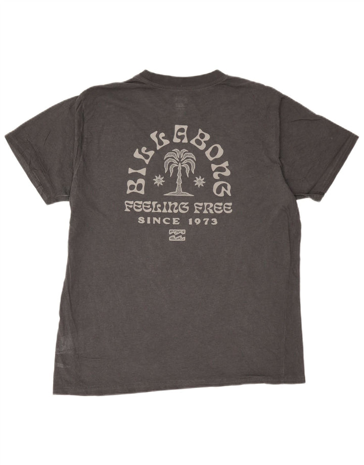 Billabong Mens Graphic T-Shirt Top Large Gris Coton