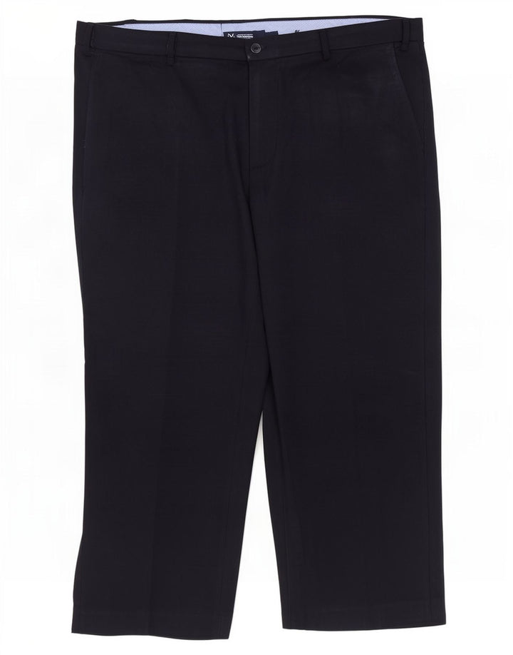 Marks & Spencer Pantalon court régulier pour homme W44 L26 Bleu marine Polyester