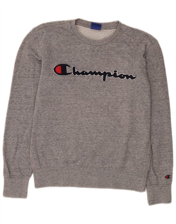CHAMPION Sweat-Shirt Graphique Homme Petit Gris Coton Moucheté
