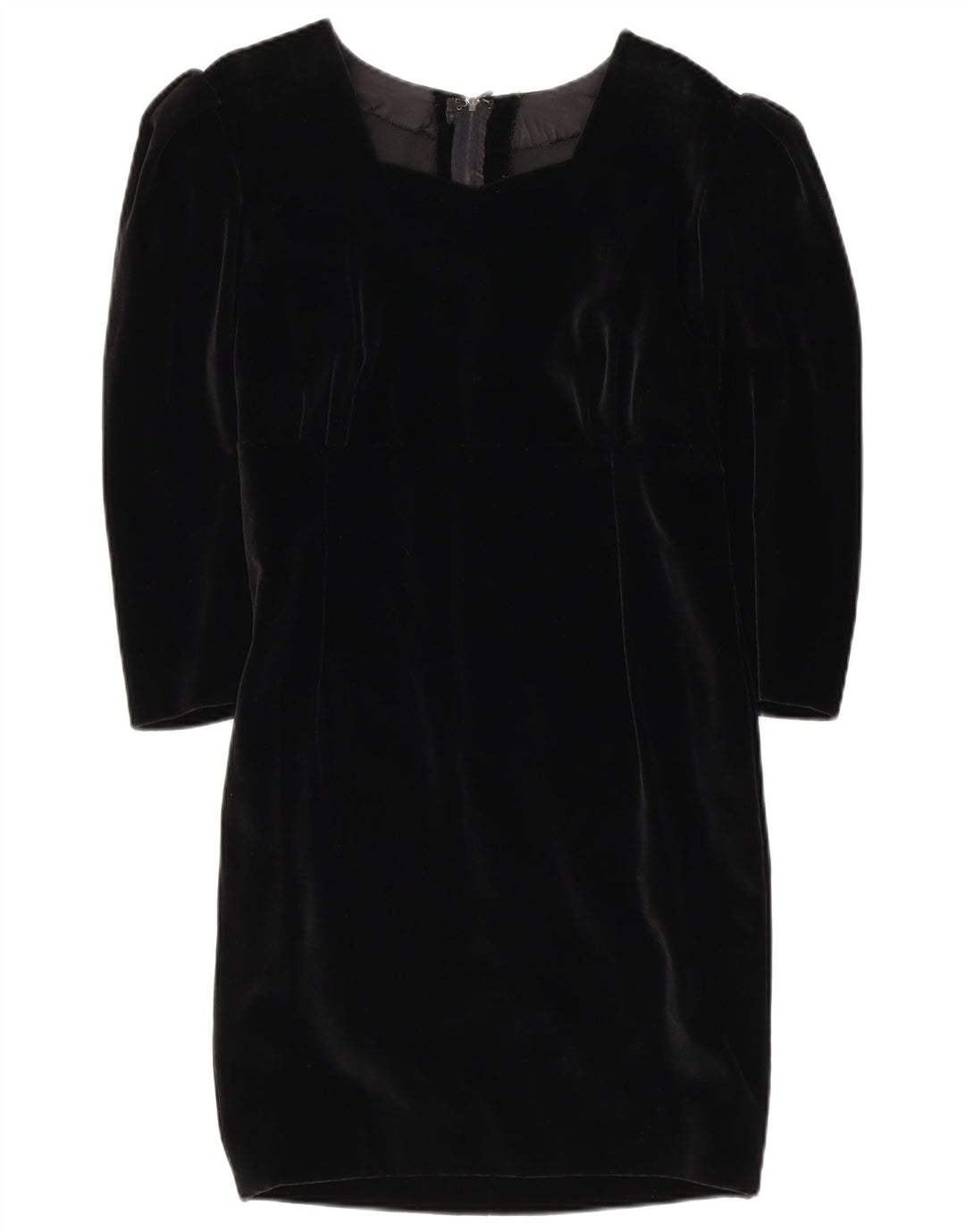 vintage Femmes 3/4 Manches Gaine Robe UK 10 Petit Noir