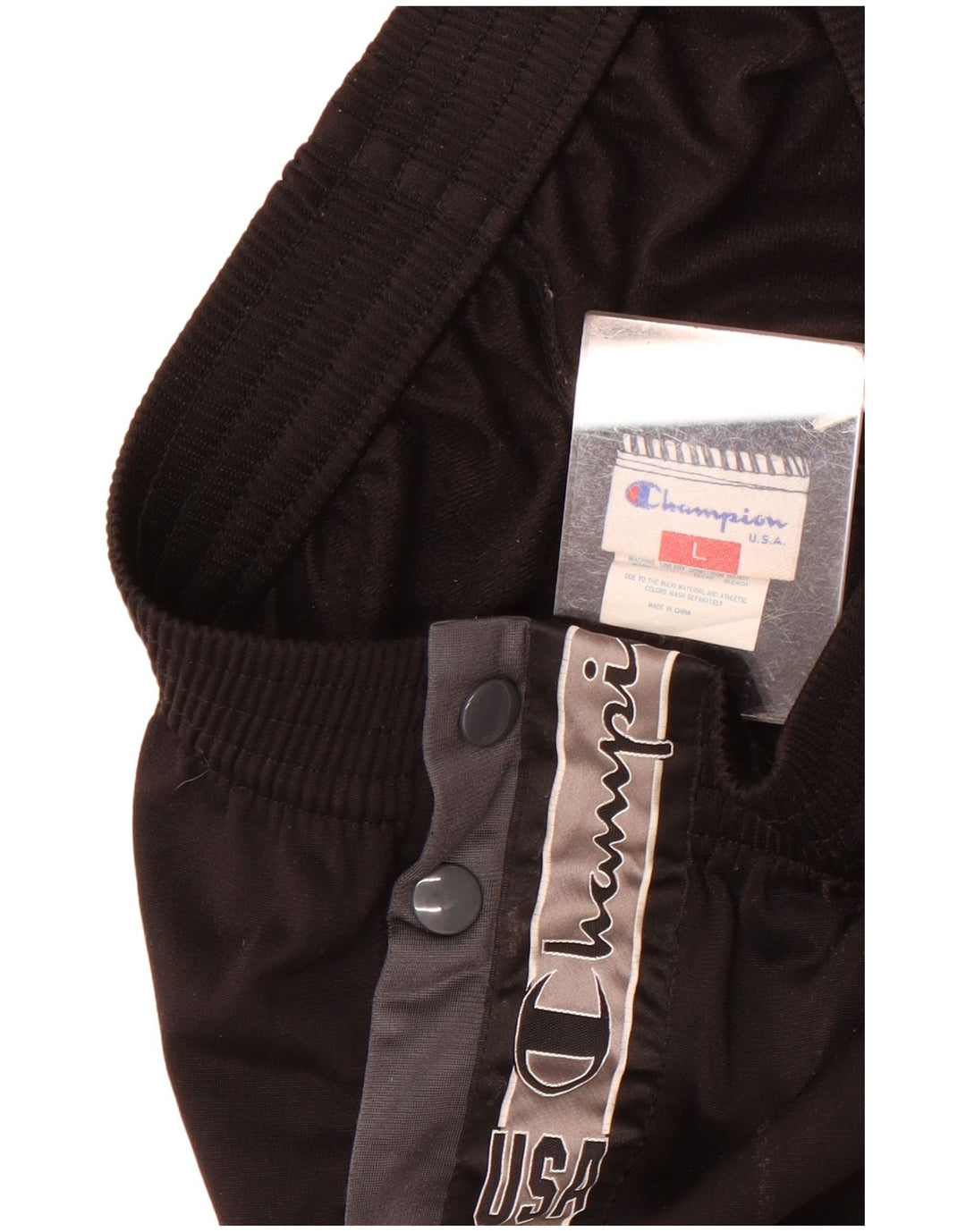 Champion Pantalon de Survêtement USA Graphic Homme Noir Large Colorblock