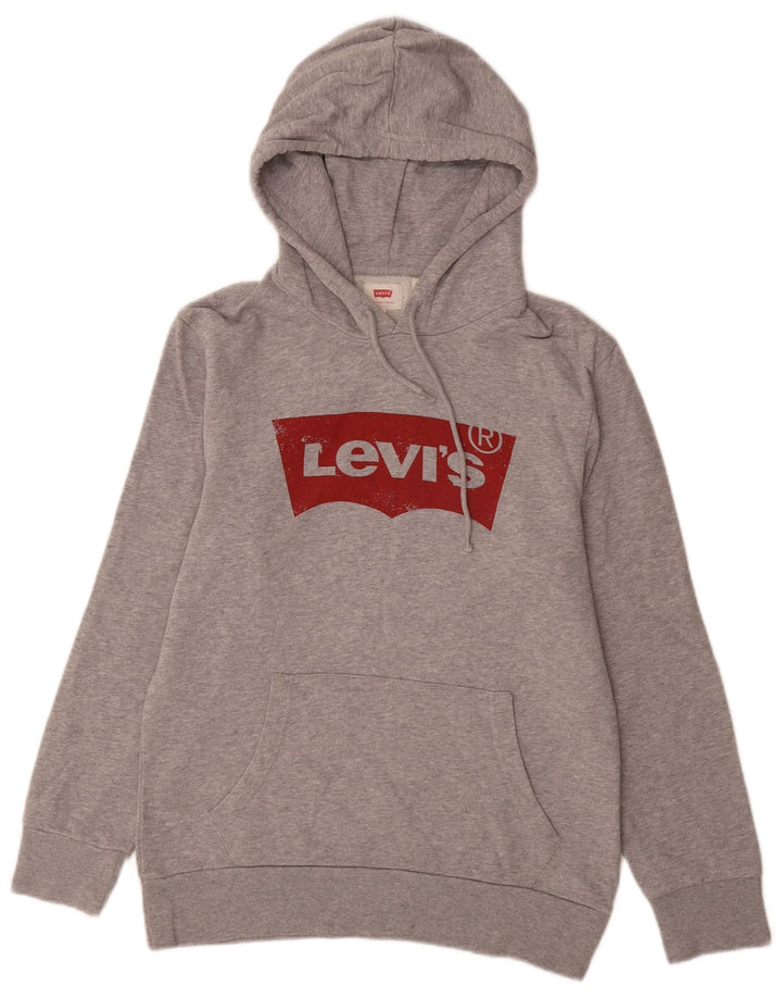 LEVI'S Pull à Capuche Graphique Homme Petit Gris Coton