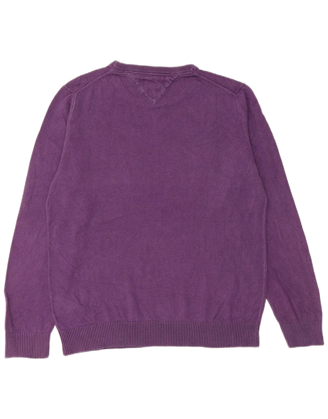 Tommy Hilfiger Pull à col rond pour homme en coton violet moyen