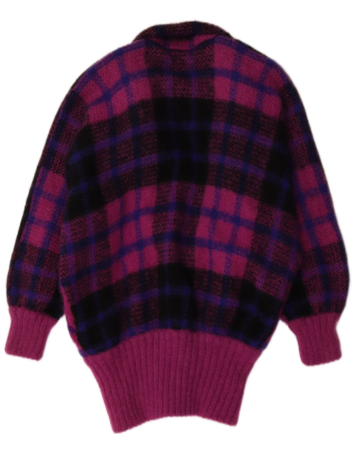 I.B Diffusion Cardigan long pour femme UK 10 Petit carreaux violets