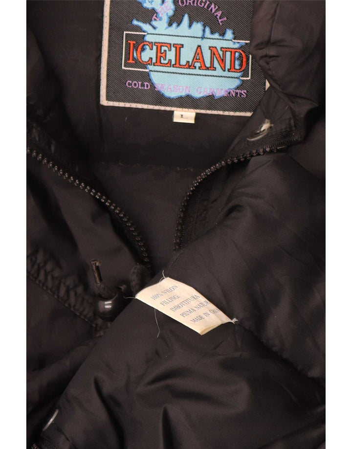 Islande Veste matelassée surdimensionnée pour femme UK 16 Large Noir Nylon