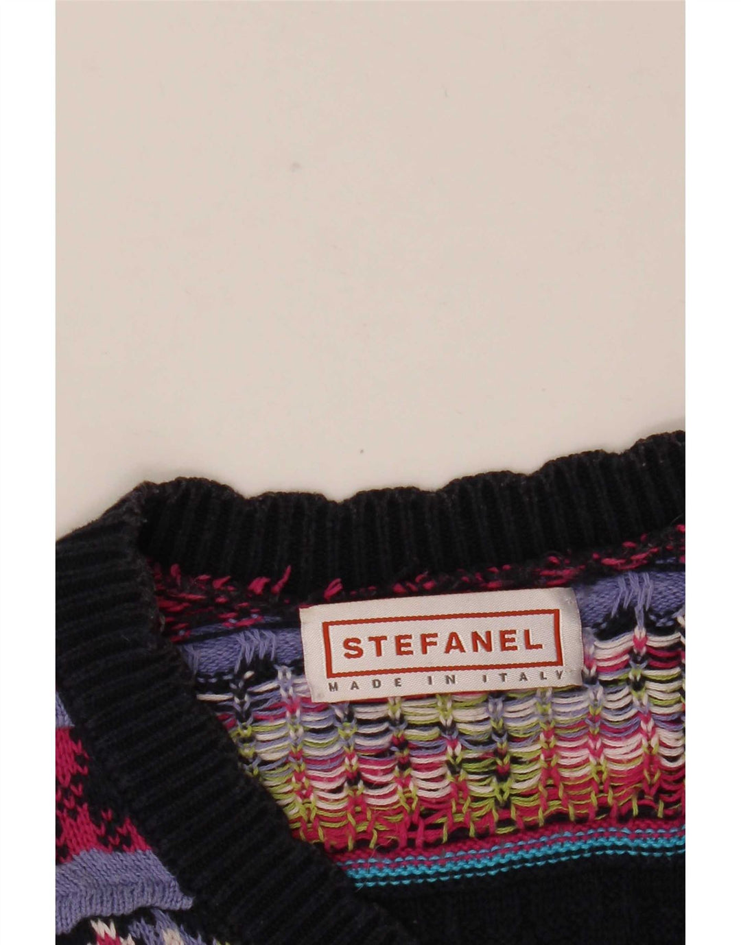 Stefanel Womens Cardigan Sweater UK 12 Moyen Multicolore Géométrique
