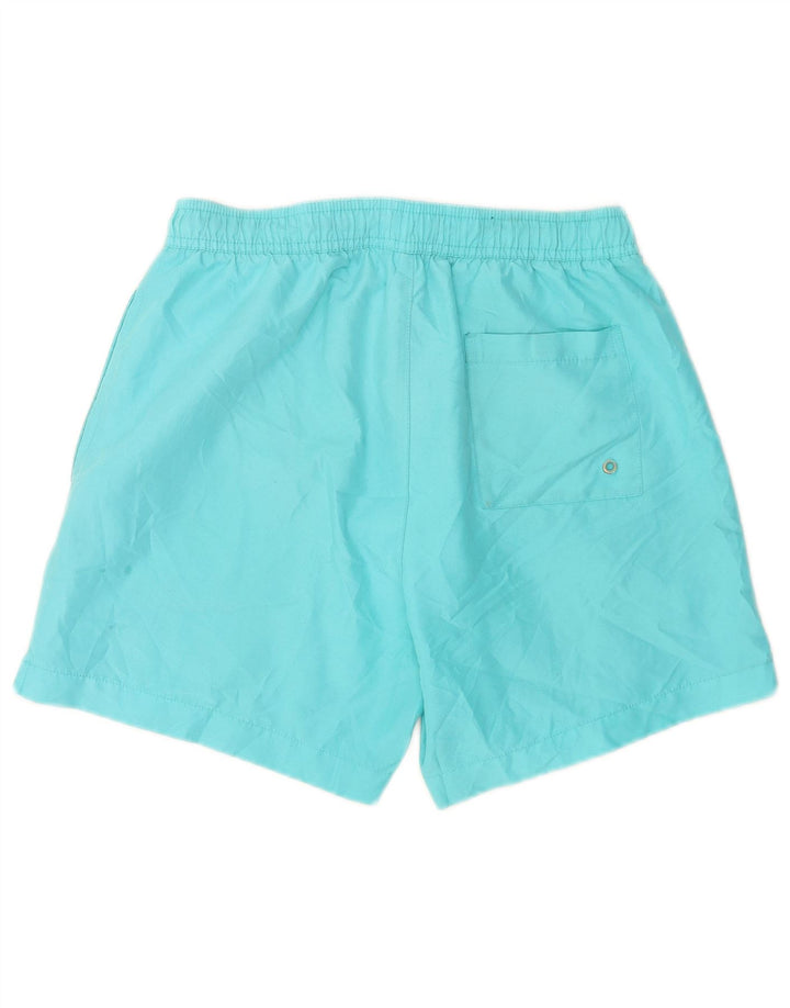 Calvin Klein Mens Graphic Swimming Shorts Small  Blue Colourblock Polyester