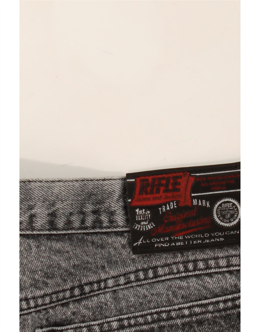 RIFLE Mens Straight Jeans W38 L29 Grey Vintage Rifle and Second-Hand Rifle from Messina Hembry 