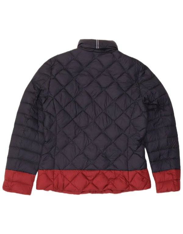 Tommy Hilfiger Veste matelassée pour femme UK 18 XL Bleu marine Colorblock Nylon