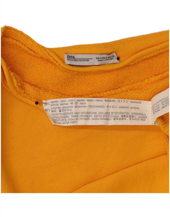 Zara Sweat-shirt surdimensionné à manches 3/4 pour femme UK 10 Petit Jaune