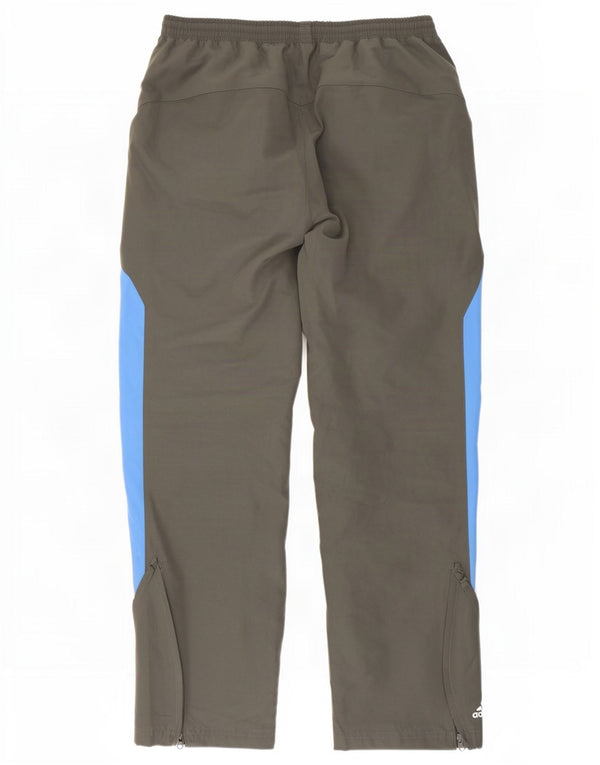 Adidas Pantalon de survêtement pour homme UK 42/44 Large Kaki Colourblock Polyester
