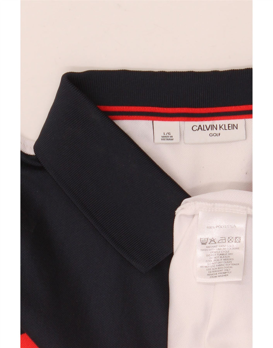 Calvin Klein Polo Homme Grand Blanc Colorblock Polyester
