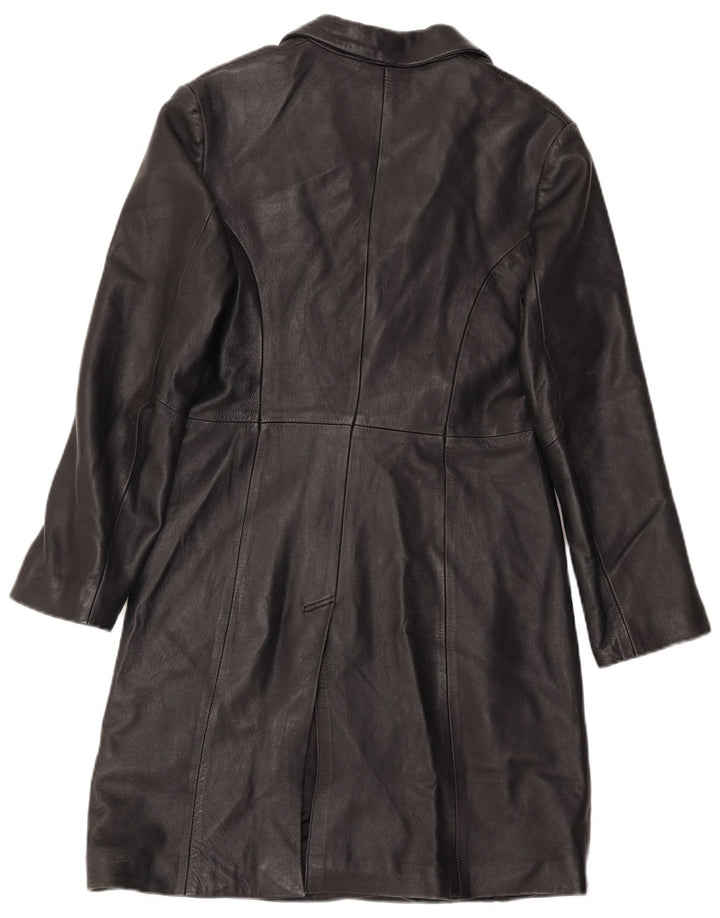 Manteau en cuir femme vintage UK 12 Cuir noir moyen