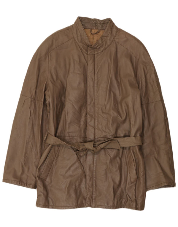 veste en cuir homme vintage IT 56 3XL Marron
