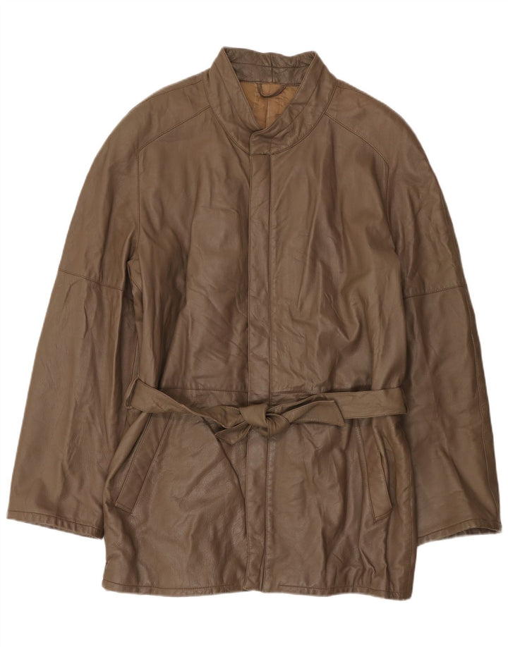 veste en cuir homme vintage IT 56 3XL Marron