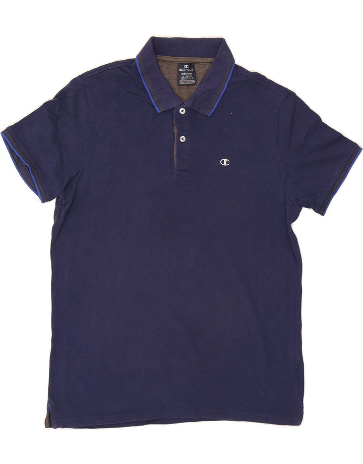 CHAMPION Mens Polo Shirt Medium Navy Blue Cotton Vintage Champion and Second-Hand Champion from Messina Hembry 
